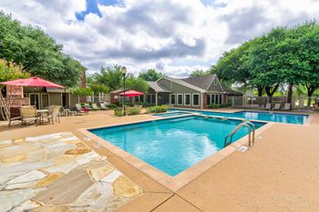 Swimming pool with hot tub and covered cabana